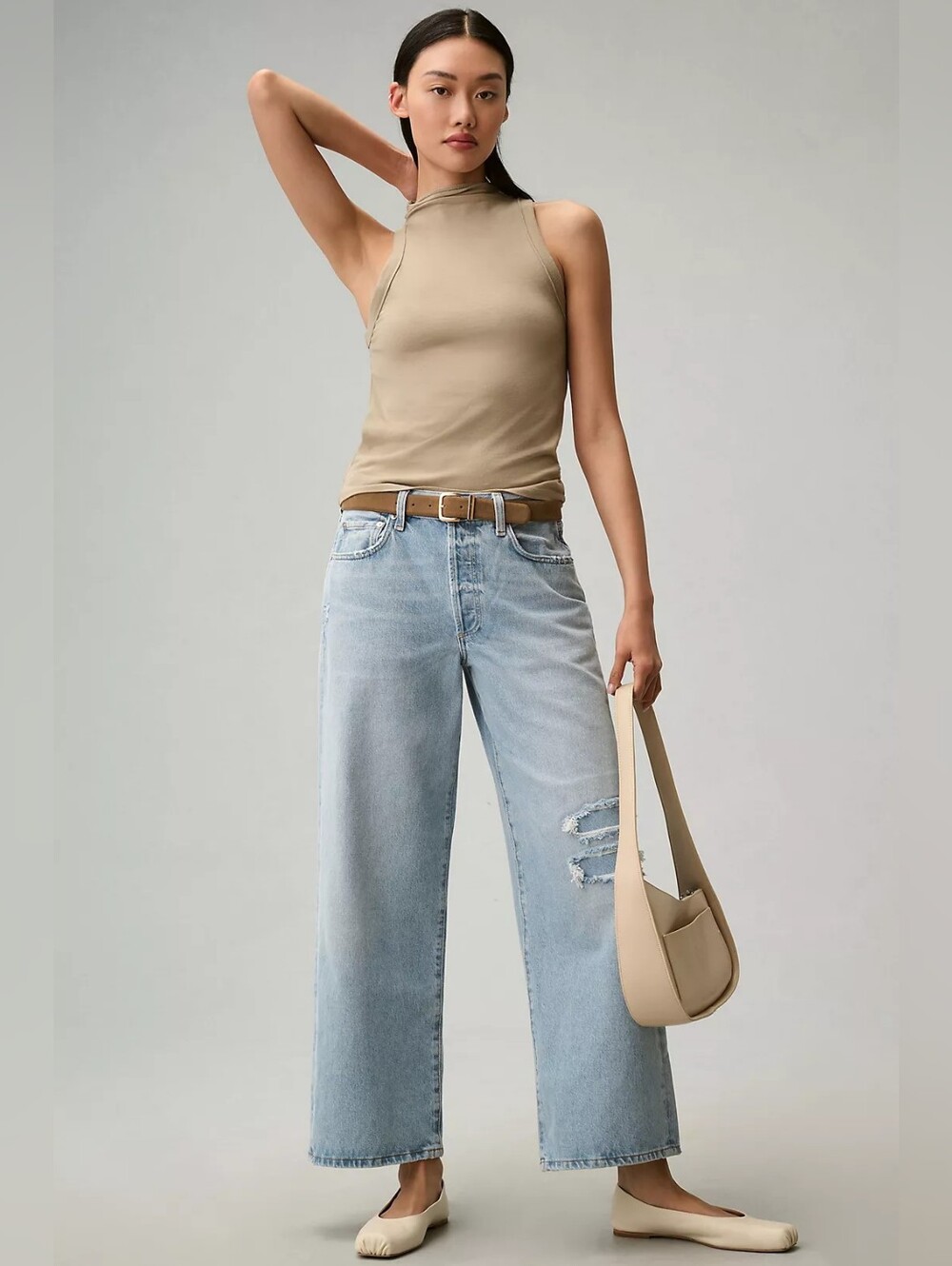 ANTHROPOLOGIE Citizens of Humanity Pina Low-Rise Baggy Crop Wide-Leg Jeans 26